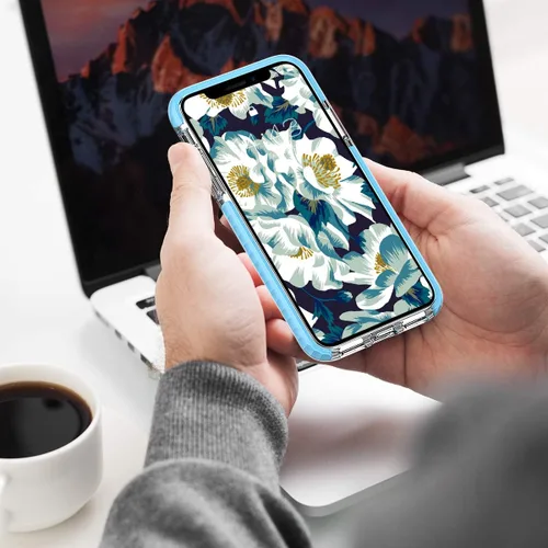Miniatura 6 de MATEPROX Compatible con iPhone XR, transparente, delgada, antiamarilla, antiarañazos, a prueba de golpes, para iPhone XR de 6.1 pulgadas (azul)