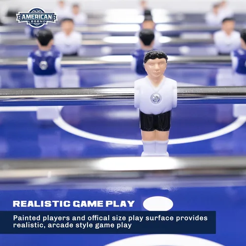 Miniatura 6 de American Legend Manhattan - Mesa de futbolín de 54 pulgadas, diseño moderno, varillas de acero cromado, puntuación integrada y asas de agarre suave