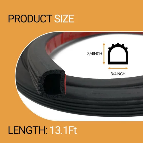 Miniatura 2 de Tira de sello de goma en forma de D, junta autoadhesiva de goma EPDM de 3/4 pulgadas para automóviles, barcos, sello deslizante de caravana, marina