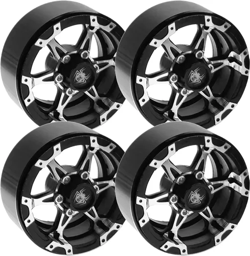 Paquete de 4 ruedas Vgoohobby de metal Beadlock de 1.9, juego de llantas de 6 radios compatibles con Traxxas TRX4 Axial SCX10 AXI03007 Tamiya CC01