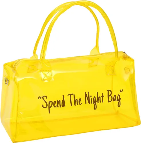 Miniatura 2 de Bolsa de PVC transparente para pasar la noche, color caramelo brillante con cremallera de metal duradera para gimnasio, escuela, viajes, playa