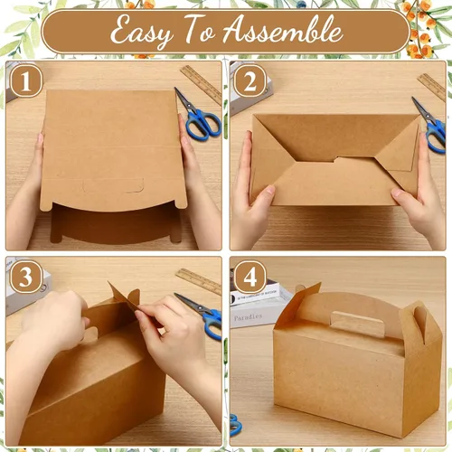 Miniatura 4 de Tinlade 36 cajas grandes de San Valentín para recuerdos de fiesta a granel de 9.5 x 5 x 5 pulgadas, caja de cartón de papel kraft para dulces