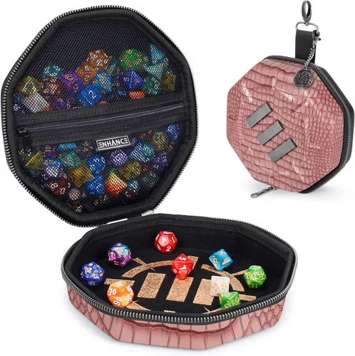 Miniatura 18 de ENHANCE Bandeja y estuche para dados DND – Soporte para dados DND para hasta 150 dados D&D con exterior duro resistente e interior suave protector.