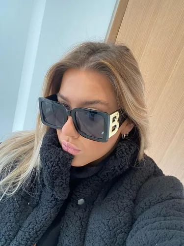 Miniatura 28 de PORADAY Gafas de sol cuadradas grandes de moda para mujeres y hombres, marco grueso negro de lujo, gafas de sol modernas con montura grande