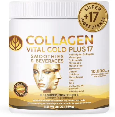 Miniatura 9 de Vital Life - Polvo de péptidos de colágeno – Colágeno hidrolizado con fórmula BioSynergy y 17 súper ingredientes, sabor a cacao, 16 onzas, apoya