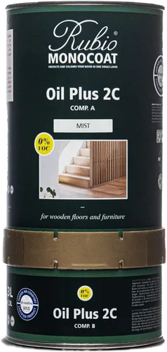 Rubio Monocoat Tinte y acabado para madera de 650 pies cuadrados - Niebla | Oil Plus 2C | Aceite de linaza de secado rápido, ecológico para uso en