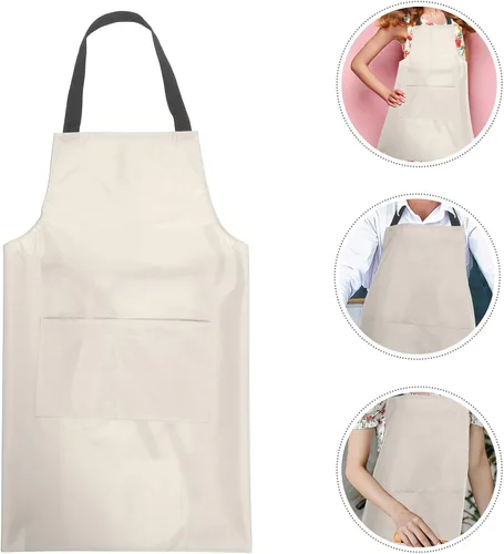 Miniatura 7 de Unomor Delantal de cocina para hombres y adultos, delantal de trabajo multiusos para interiores con bolsa resistente al aceite, color sólido