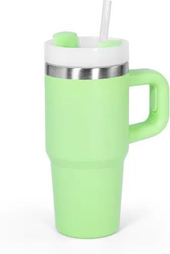 Miniatura 11 de Vaso de 14 onzas con asa de acero inoxidable de doble capa aislante, botella de agua de acero inoxidable reutilizable para niños, regalos para niños