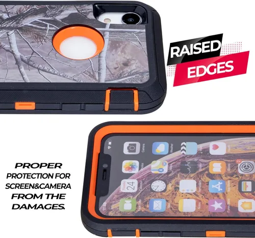 Miniatura 6 de Funda para iPhone XR (6.1 pulgadas) con 2 protectores de pantalla Resistente de cuerpo completo de grado militar protección contra caídas Funda