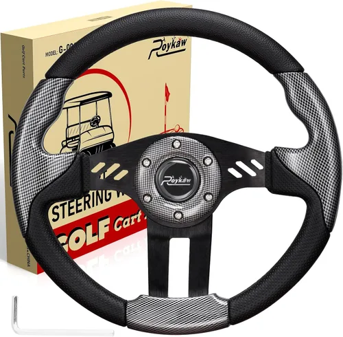 Roykaw Volante universal para carrito de golf compatible con EZGO RXV TXT, Club Car DS Precedent Tempo, Yamaha G29 Drive Drive 2, diseño universal