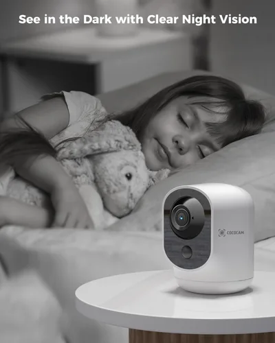 Miniatura 5 de COCOCAM Cámara de Seguridad 2K para Interiores Pan/Tilt con Batería de 5200mAh, Cámara WiFi, Inalámbrica para Monitor de Bebé/Mascota/Seguridad