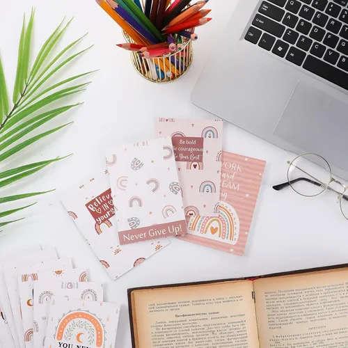 Miniatura 4 de Colarr 50 mini diarios inspiradores a granel, pequeños blocs de notas inspiradores de arco iris, cuadernos de bolsillo motivacionales, regalos