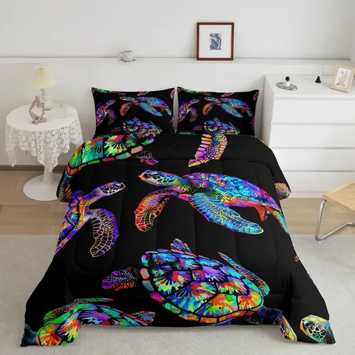 Miniatura 22 de Feelyou Juego de edredón de animales de la selva para todas las estaciones, juego de ropa de cama con 1 funda de almohada de microfibra de elefante