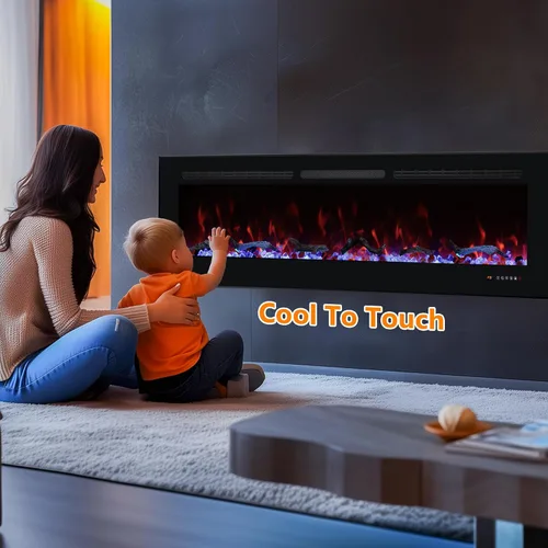Miniatura 8 de Chimenea eléctrica de 30 pulgadas para montar en la pared y empotrar, insertos de chimenea eléctrica con control remoto y pantalla táctil, 169