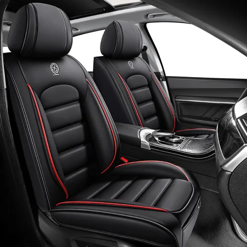 Miniatura 24 de Fundas de asiento para Chevrolet Chevy Aveo 2004-2011, funda de asiento de automóvil de piel sintética, compatible con bolsa de aire, protector