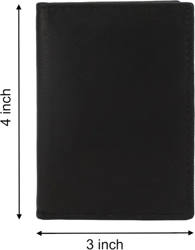 Miniatura 4 de Leatherboss - Cartera delgada y plegable de piel auténtica Soporte para tarjeta de crédito, débito, identificación Compacta y elegante