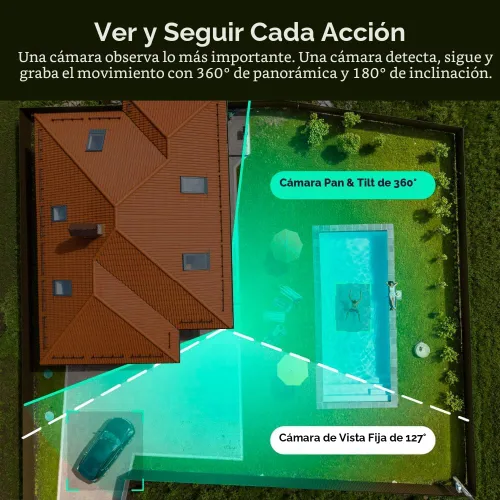 Miniatura 4 de WYZE Duo Cam Pan IP65 2K 360° Pan/Tilt Cámara de seguridad inteligente para el hogar con visión nocturna a color, compatible con Alexa y Google