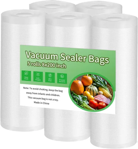 Bolsas selladoras al vacío prémium de 100 cuartos de galón de 8 x 12 pulgadas, bolsas precortadas para ahorrar alimentos, sin BPA y resistentes