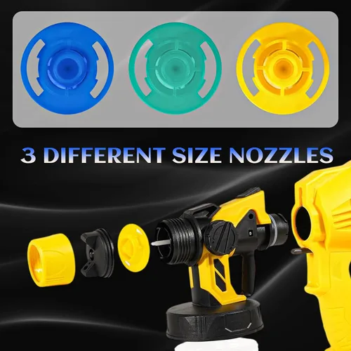 Miniatura 5 de Pulverizador de pintura inalámbrico para Dewalt batería de 20 V, 33.8 fl oz de alto flujo sin escobillas, pistola de pintura eléctrica sin