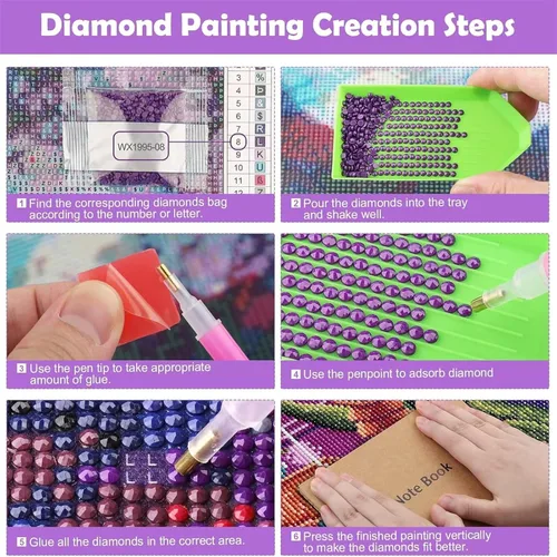 Miniatura 6 de Woman Flower Diamond Painting Kits for Adults Beginners, 5D Full Drill Diamond Art Kits Gem Art for Home Wall Decor, Rhinestone Embroidery Crafts