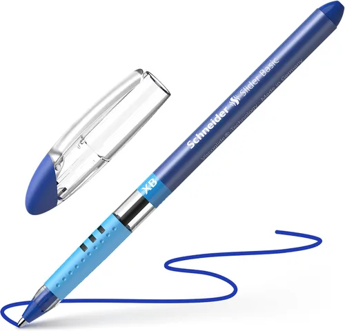 Miniatura 4 de Schneider Slider Basic XB (Extra Broad) - Bolígrafo de punta redonda, 1.4 mm, barril transparente, colores de tinta surtidos, paquete de 8