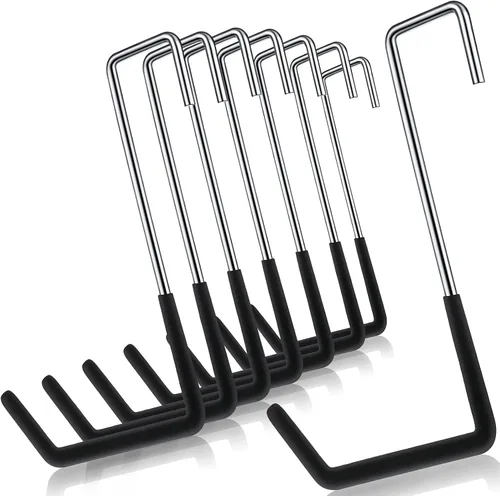 Ferraycle 8 ganchos para colgar en forma de Rafter de acero galvanizado para escaleras, accesorios deportivos, organizador de almacenamiento de