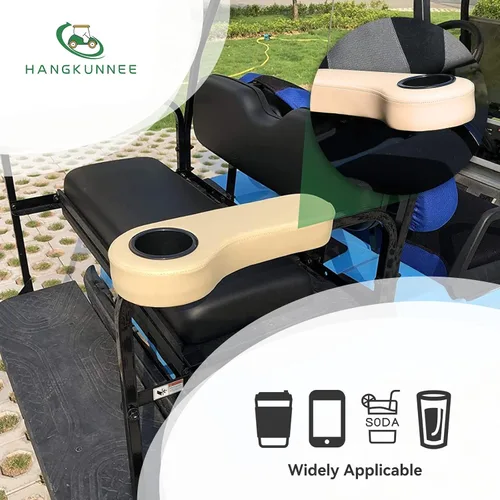 Miniatura 2 de Reposabrazos de carrito de golf con portavasos para EZGO Club Car Yamaha, no requiere taladrar, kits de reposabrazos para asiento trasero con marco
