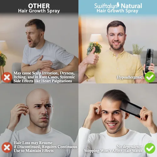Miniatura 7 de Suero natural para el crecimiento del cabello para hombres: aceite para el cabello y el cuero cabelludo con romero, aceite de batana, agua de arroz