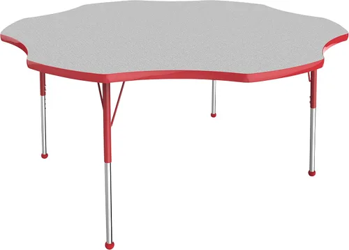 Miniatura 76 de FDP Clover Mesa de Actividades Escolar y de Oficina (48 x 48 pulgadas), patas estándar con deslizadores giratorios para entornos de asientos