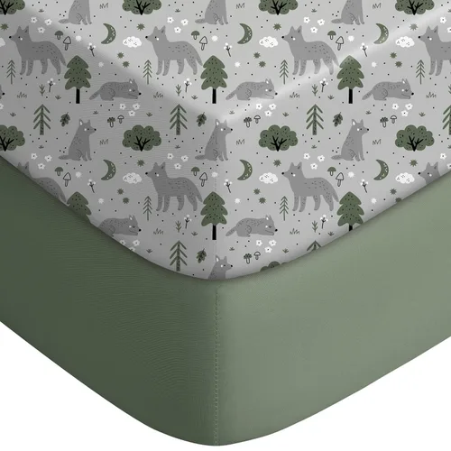 Miniatura 14 de Yoofoss Sábanas para cuna de bebé para niños y niñas, paquete de 2 sábanas bajeras para cuna estándar y colchón de niño pequeño, sábana de Zorro
