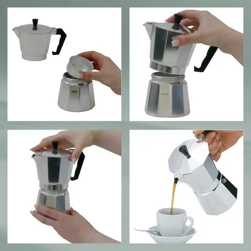 Miniatura 7 de Kela "Italia Espresso Maker, Aluminio, Plata, 5.1 fl oz