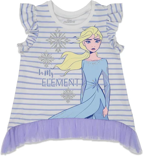 Miniatura 2 de Disney Frozen Princess Anna Elsa Baby Girls T-Shirt and Shorts Outfit Set Infant to Little Kid
