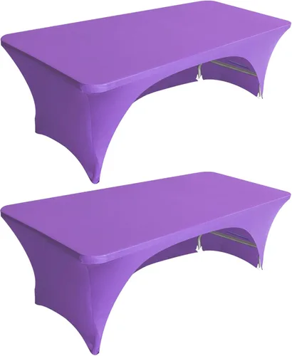 Miniatura 18 de Eurmax USA - Paquete de 2 manteles de elastano de 4 pies, ajustable en más de 30 colores de poliéster, manteles de elastano elástico, mantel de mesa