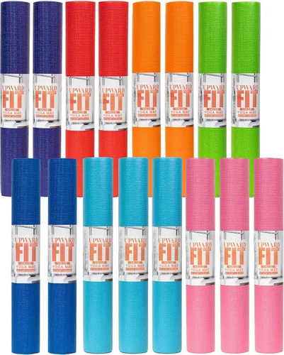Miniatura 7 de 12 or 16-Pack Value Yoga Mat, 68" x 24" Non Slip Exercise Mat, 3mm Thick Gym Mat, Bulk Non Toxic Yoga Mats for Schools and Studios