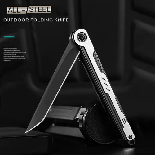 Miniatura 2 de EDC Cuchillo de Bolsillo Plegable para Hombres, Cuchillos Tanto Delgados con Clip y Rompevidrios, Cuchillo de Caballero con Hoja de Acero 7CR13Mov