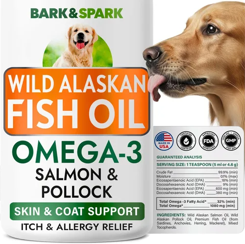 Miniatura 12 de BARK&SPARK Paquete de 2 omega 3 para perros, 360 masticables de aceite de pescado para desprendimiento de perros, alergias en la piel, alivio