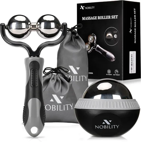 Nobility Rodillo de bola de masaje: hielo frío y caliente para el tejido profundo y el dolor muscular para aliviar la rigidez y el estrés, cuerpo,