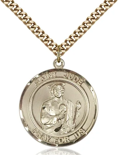 Miniatura 4 de Bonyak Jewelry - Medalla de San Judas hecha a mano con relleno de oro amarillo de 14 quilates
