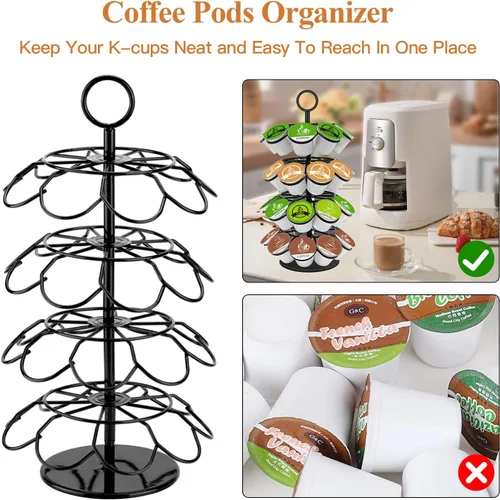 Miniatura 8 de KIMIUP Organizador de cápsulas de café, compatible con K-Cups (36 cápsulas), organizador de cápsulas de café desmontable para encimera de cocina