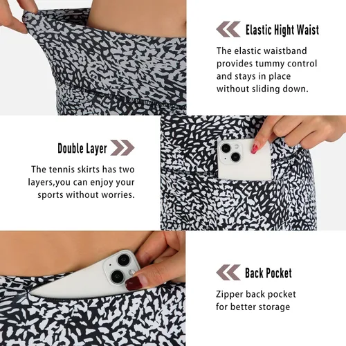 Miniatura 5 de beroy Faldas cortas para mujer, falda de 20 pulgadas hasta la rodilla para mujer, falda deportiva con pantalones cortos