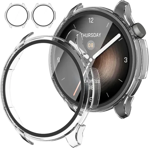 Miniatura 9 de Rc-Z Paquete de 2 fundas protectoras de pantalla para reloj inteligente Amazfit Balance, parachoques duro de policarbonato integrado, película