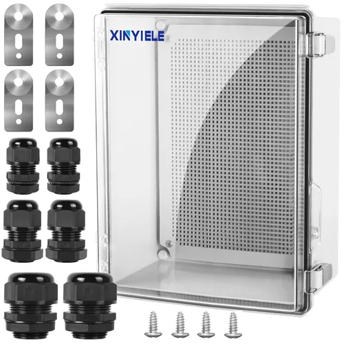 Miniatura 17 de Caja de conexiones de plástico ABS impermeable para proyectos al aire libre, IP67, resistente a la intemperie, a prueba de polvo con cubierta