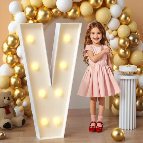Miniatura 40 de imprsv Letras de marquesina iluminadas, letras de mosaico de 1.2 m con luz para decoración de baby shower, graduación, gran J para decoraciones