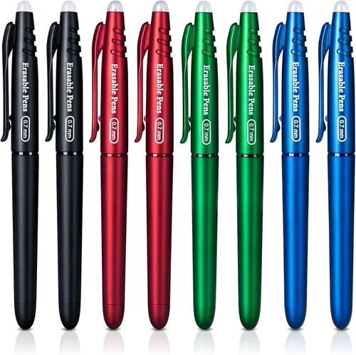 KERIFI Bolígrafos de gel borrables de 0.7mm, bolígrafos de punta fina borrables con calor, haz que los errores desaparezcan, bolígrafos de tinta de