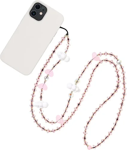 Miniatura 42 de Beaded Phone Charm Lanyard Strap Crossbody Fixed Beads Pearl Neck Chain