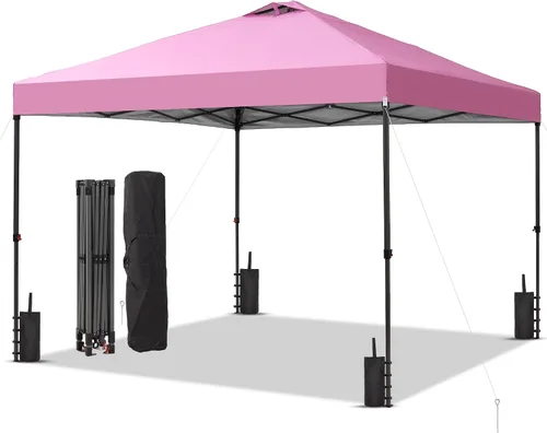 Miniatura 28 de GDY 10x10FT Pop-Up Canopy Tent — with 4-Side Walls & Vented Top, Portable Outdoor Event Tent for Garden, Poolside, Parks, Parties,Camping, White.