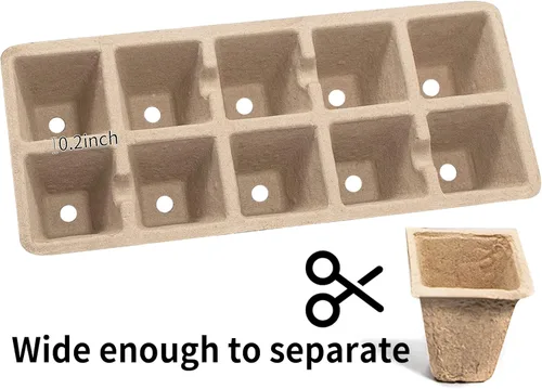 Miniatura 4 de Bandeja de inicio de semillas de 200 celdas, paquete de 20 kits de inicio de semillas biodegradables, macetas de turba para plántulas con 200