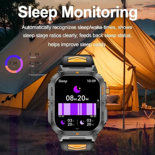 Miniatura 3 de Reloj inteligente con GPS para exteriores para hombres, reloj deportivo militar, llamadas Bluetooth, IP68, monitor de presión arterial y frecuencia