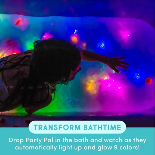 Miniatura 3 de Nuevo juguete de baño Glo Pals activado por agua con 6 cubos luminosos reutilizables para juego sensorial (Party Pal)