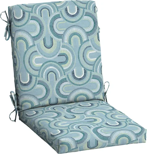 Miniatura 29 de ARDEN - Cojín para silla de comedor exterior de 20 x 20 pulgadas, resistente al agua y a la decoloración, textura verde azul pavo real
